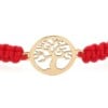 Koord armband met 14 karaat geelgouden Levensboom