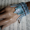 Marie-Antoinette blauw KANT Cuff Armband