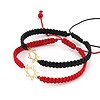 Originele Rode Armband met Zonnebedel, 14 Karaat goud, Gevlochten Koord