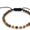 Tijgeroog armband met 14 karaat gouden kralen van 2,5 mm, voor vrouwen en mannen, maat verstelbaar 15-21 cm, ideaal als cadeau