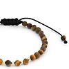 Tijgeroog armband met 14 karaat gouden kralen van 2,5 mm, voor vrouwen en mannen, maat verstelbaar 15-21 cm, ideaal als cadeau
