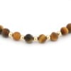 Tijgeroog armband met 14 karaat gouden kralen van 2,5 mm, voor vrouwen en mannen, maat verstelbaar 15-21 cm, ideaal als cadeau