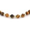 Tijgeroog armband met 14 karaat gouden kralen van 2,5 mm, voor vrouwen en mannen, maat verstelbaar 15-21 cm, ideaal als cadeau