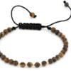 Tijgeroog armband met 14 karaat gouden kralen, voor vrouwen en mannen, maat verstelbaar 15-21 cm, ideaal als cadeau