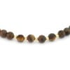 Tijgeroog armband met 14 karaat gouden kralen, voor vrouwen en mannen, maat verstelbaar 15-21 cm, ideaal als cadeau
