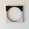 Vierkante bangle armband van hout en zwart kunststof