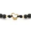 Zwart onyx armband met 14 karaat geelgouden Hartje met vlinder
