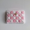 geweven pasjeshouder 'White & babypink'