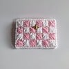 geweven pasjeshouder 'White & babypink'
