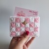 geweven pasjeshouder 'White & babypink'