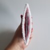 geweven pasjeshouder 'White & babypink'