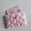 geweven pasjeshouder 'White & babypink'