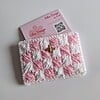geweven pasjeshouder 'White & babypink'