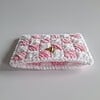 geweven pasjeshouder 'White & babypink'