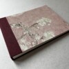 Foto album, met bloesem , linnen en papier, handgemaakt