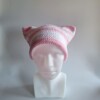 Gehaakte muts 'Baby pink & white'