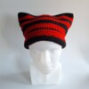 Gehaakte muts 'Black & red'
