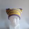 Gehaakte muts 'Lilac & yellow'