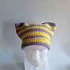 Gehaakte muts 'Lilac & yellow'