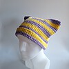 Gehaakte muts 'Lilac & yellow'