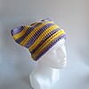 Gehaakte muts 'Lilac & yellow'