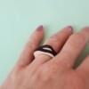Golvende houten of zwarte stack ring - type 2