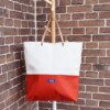 Grote handtas oranje beige