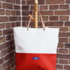 Grote handtas oranje beige