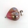 Hanger glaskraal hartje zilverglas roze
