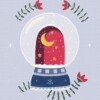 Snowglobe kerstkaartje A6