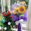gehaakte zonnebloemen boeket