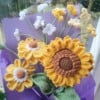 gehaakte zonnebloemen boeket