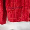 gewatteerde boho-stijl rode jas met grote knopen, omkeerbaar jas