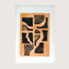 Abstract handgemaakte poster goud met zwart