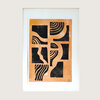 Abstract handgemaakte poster goud met zwart