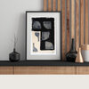 Abstract handgemaakte poster zwart