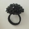 Bloemenmand ring - Zwart