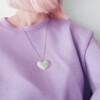 Groen met roze hart ketting