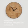 Handmade Herringbone Clock - Upcycled Oak Masterpiece