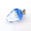 Hanger glaskraal implosie blauw transparant met zand