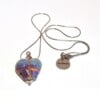 Ketting glaskraal hartje multicolor blauw