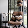 Laura Graveland - koeienhuid sierkussen patchwork - echt leer - zwart, bruin, wit - visgraat - 45cm x 45cm