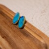 Oorbellen | Stud Ovaal Blue Agate