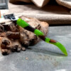 Scheermes houder van walnoot en epoxy Groen