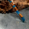 Scheermes houder van walnoot en epoxy Ivoor Blauw