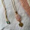Tibetaanse knoop macrame rozenkwarts ketting