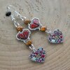 Subtiel & Boho, Valentijns oorbellen met kralenhartjes