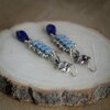 blauwe roos oorbellen