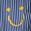 Blauw wit gestreepte smiley tas
