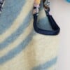 Blauwe gilet van vintage wollen deken